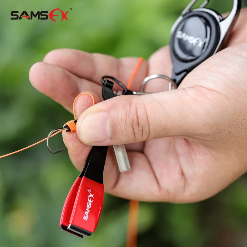 Fishing tool quick knot tie and scissors