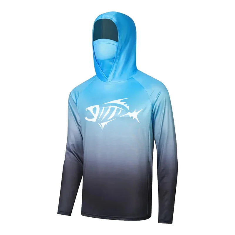 Camisa de Pesca com Capuz Masculina - Proteção UV