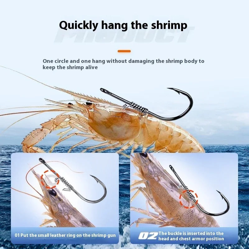 1 Live Fish Hook on Shrimp Back